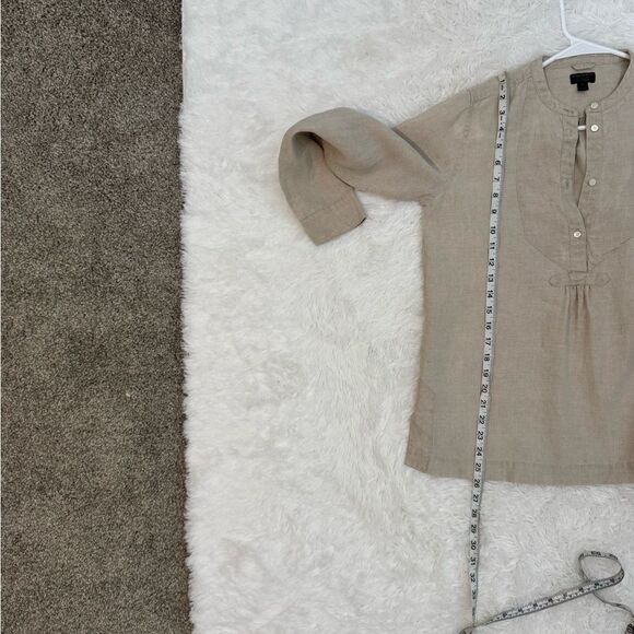 J. Crew Linen Button-Up Shirt in Tan - Picture 12 of 12